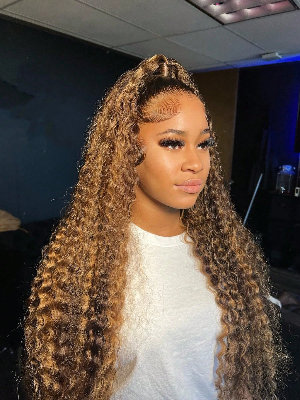 Highlights Brown Loose Deep Wave Lace Frontal Wig