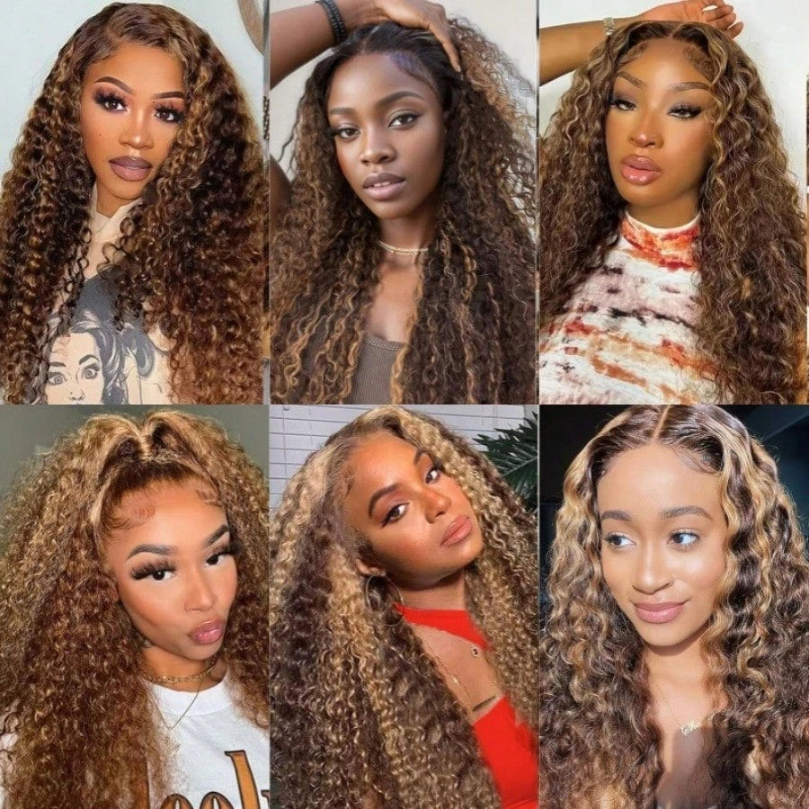 Highlights Brown Loose Deep Wave Lace Frontal Wig