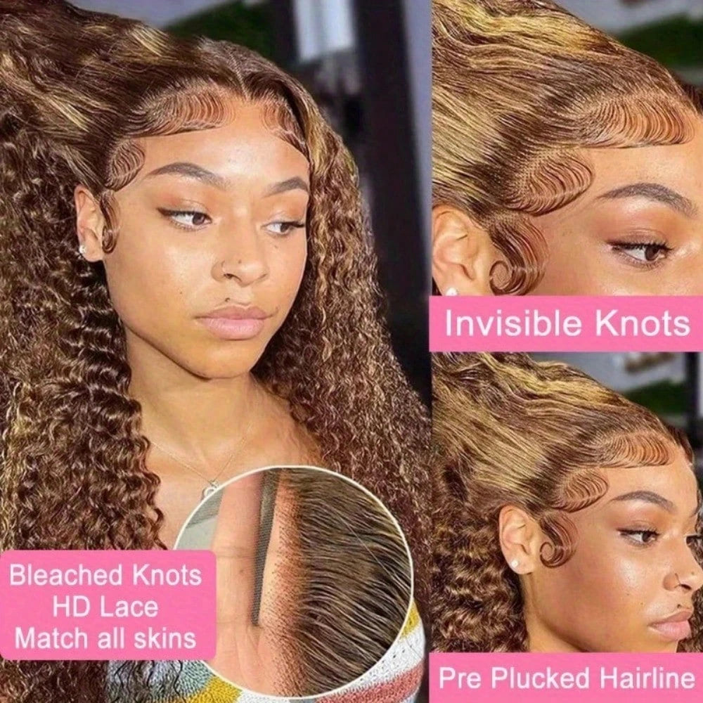 Highlights Brown Loose Deep Wave Lace Frontal Wig