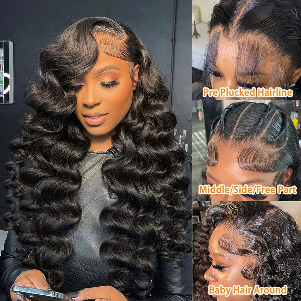 Curly Deep Wave Pre Plucked Water Wave Lace Frontal Wig
