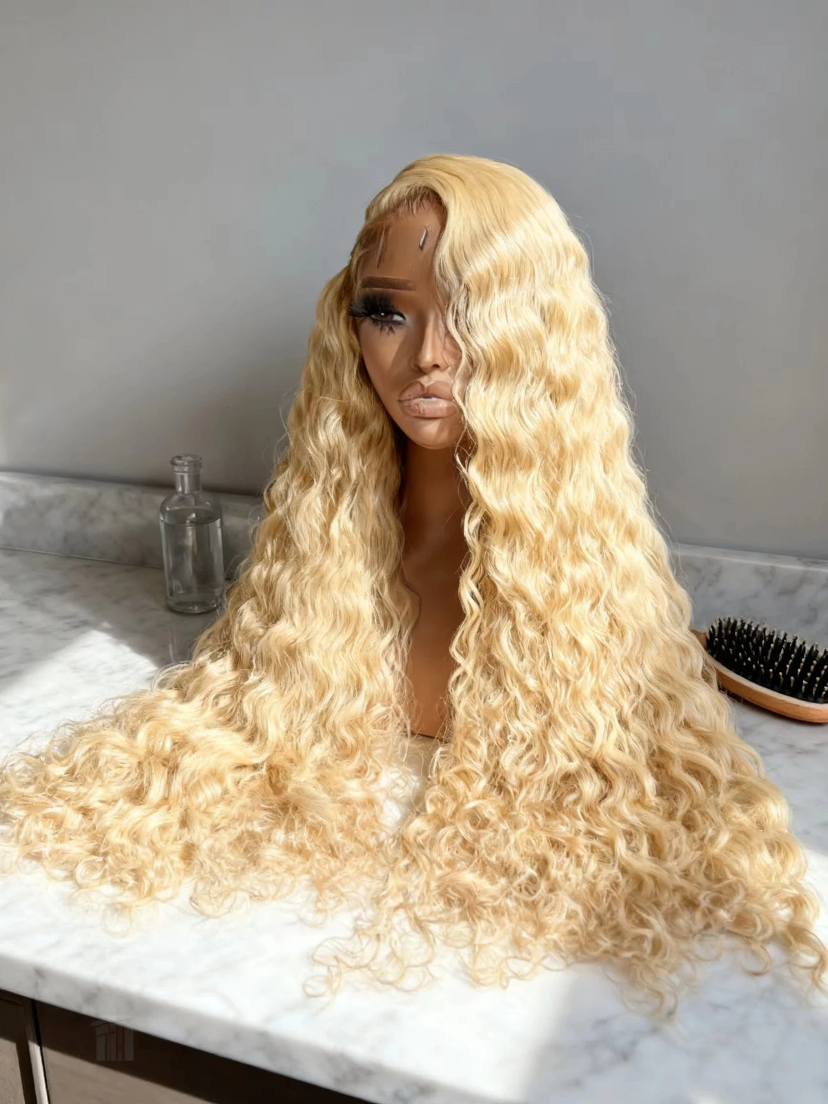 Blonde Loose Deep Wave Curly Lace Frontal Wig