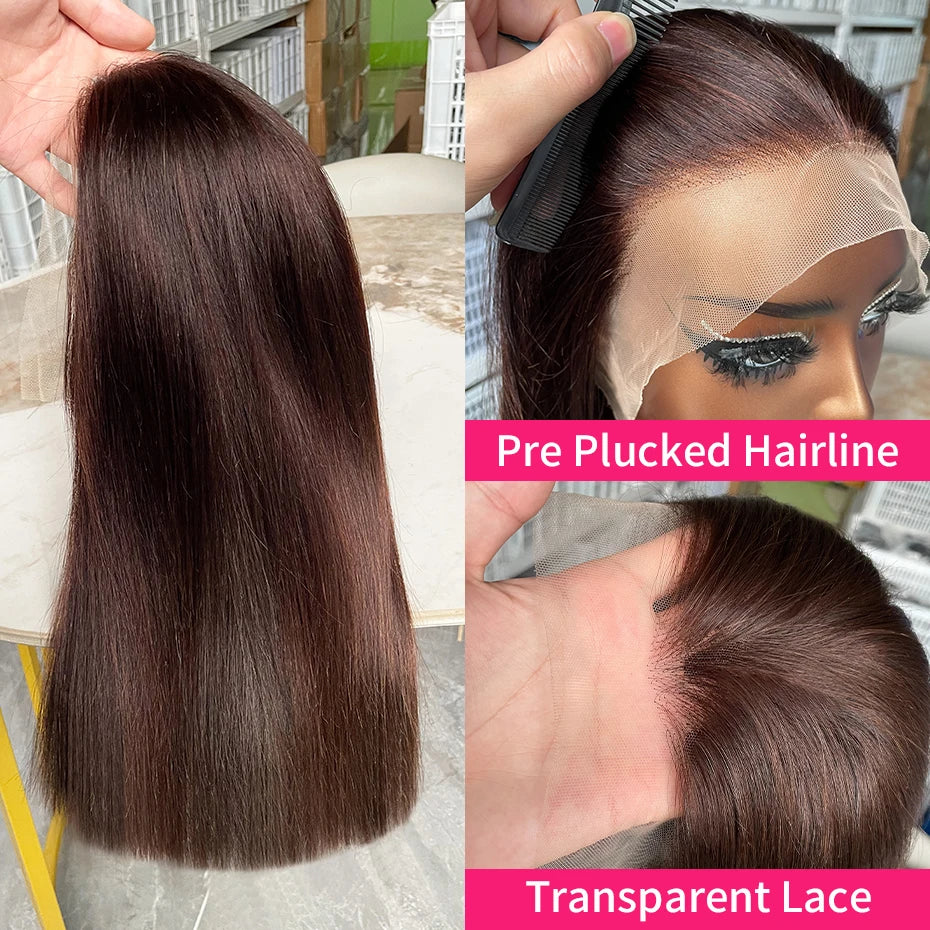 Brown Bob Lace Frontal Wig 18 Inch