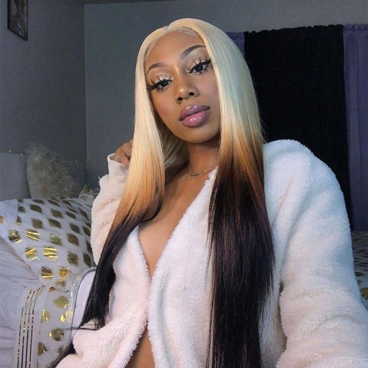 Blonde Brown Ombre Lace Frontal Wig