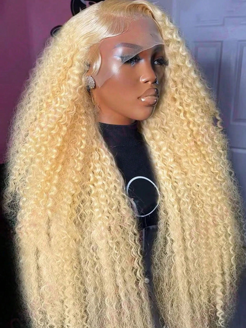 Blonde Loose Deep Wave Curly Lace Frontal Wig