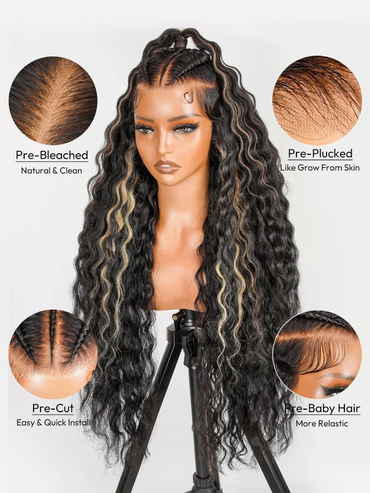 Highlight Ready To Go Crimped Wavy Lace Frontal Wig