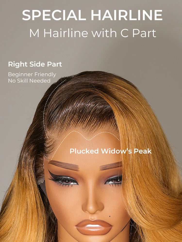 Amber Cocoa Highlights Body Wave 13x6 Lace Frontal Wig