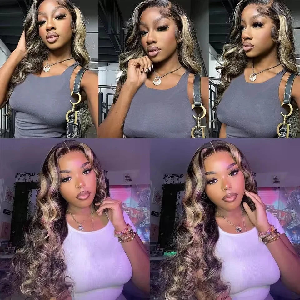 Highlight Color Body Wave Lace Frontal Wig