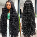 Curly Deep Wave Pre Plucked Water Wave Lace Frontal Wig