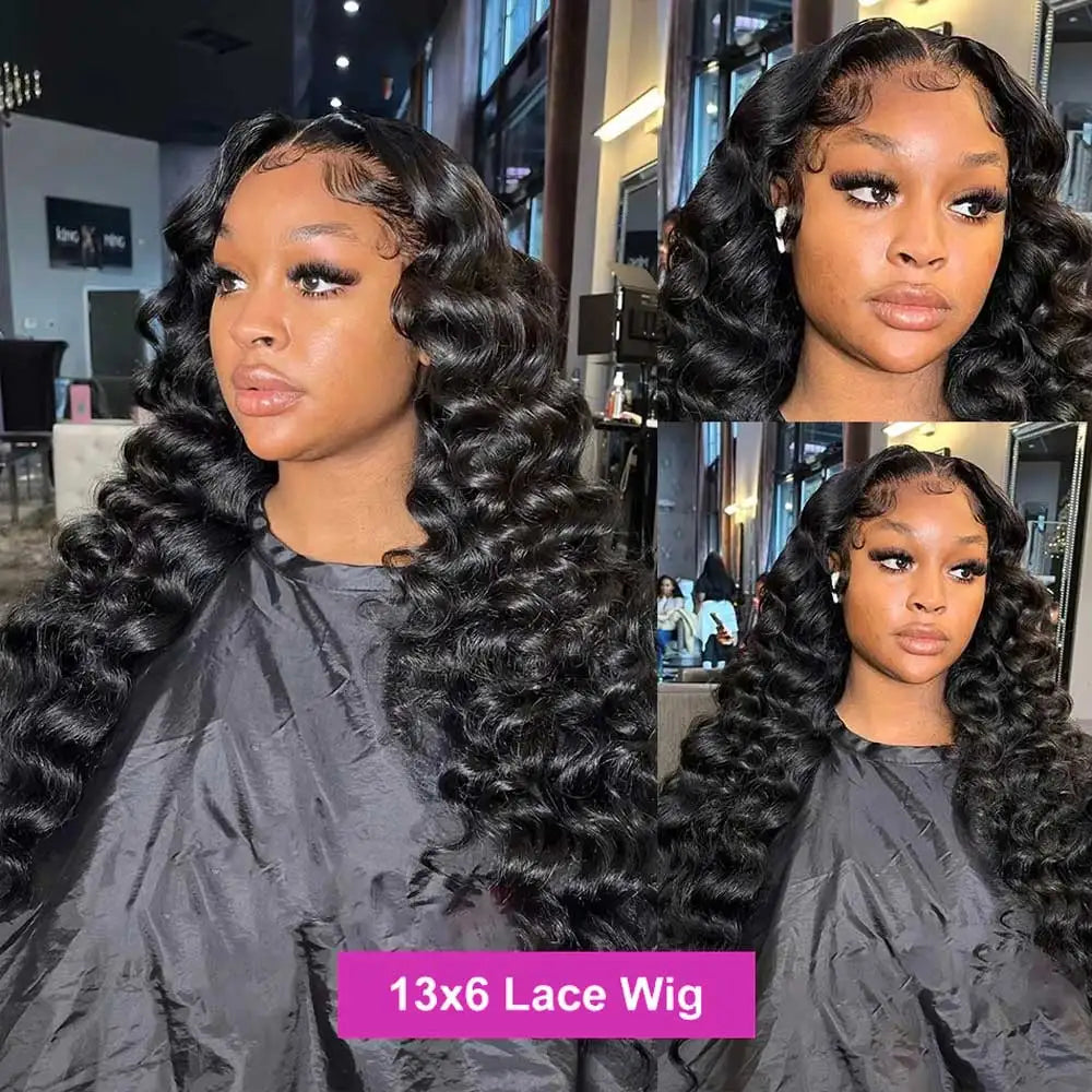 Curly Deep Wave Pre Plucked Water Wave Lace Frontal Wig