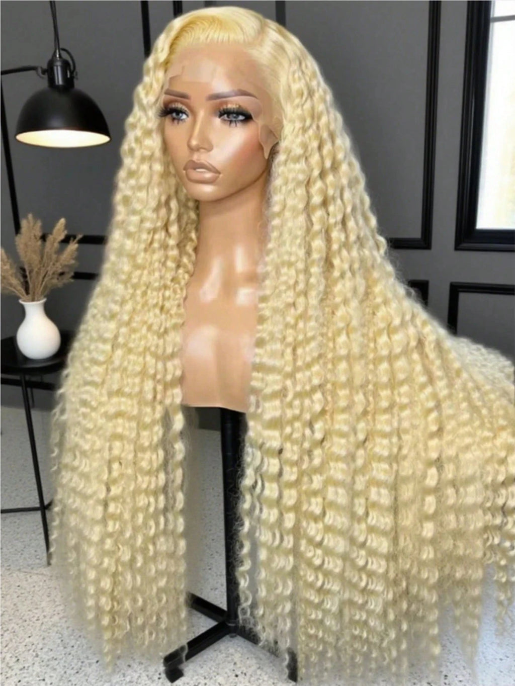 Blonde Loose Deep Wave Curly Lace Frontal Wig