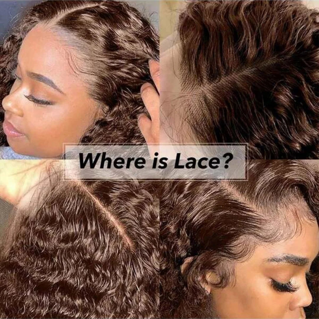 Chocolate Brown Deep Curly Lace Frontal Wig